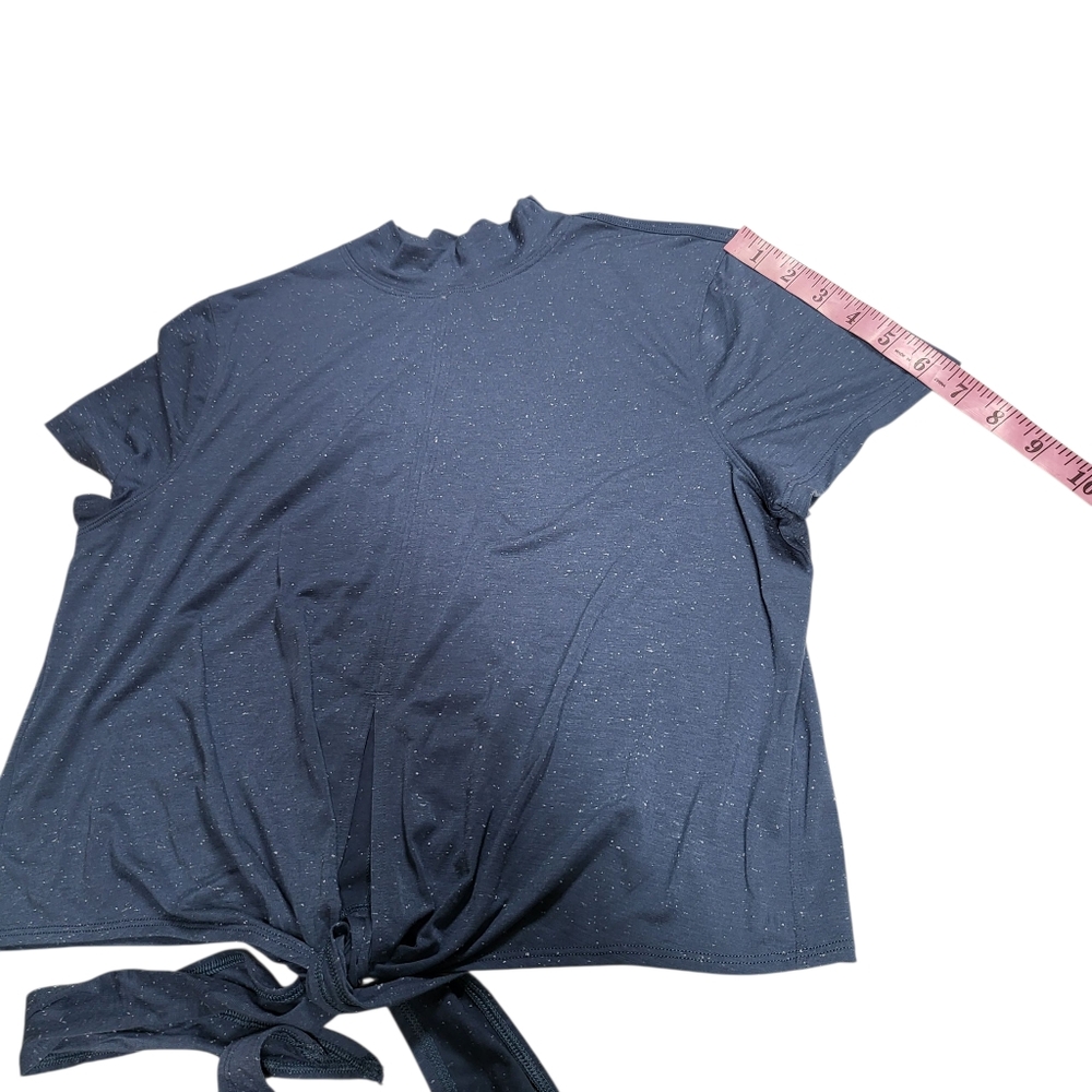 Lululemon Time to Restore Mock Neck Short SleeveIron Blue / White - Picture 9 of 12